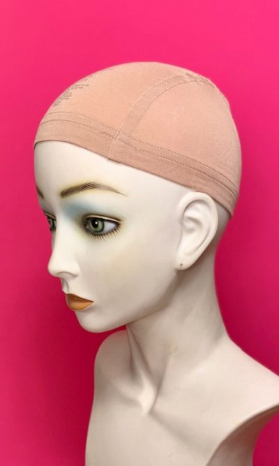 Bamboo wig cap pink background 02